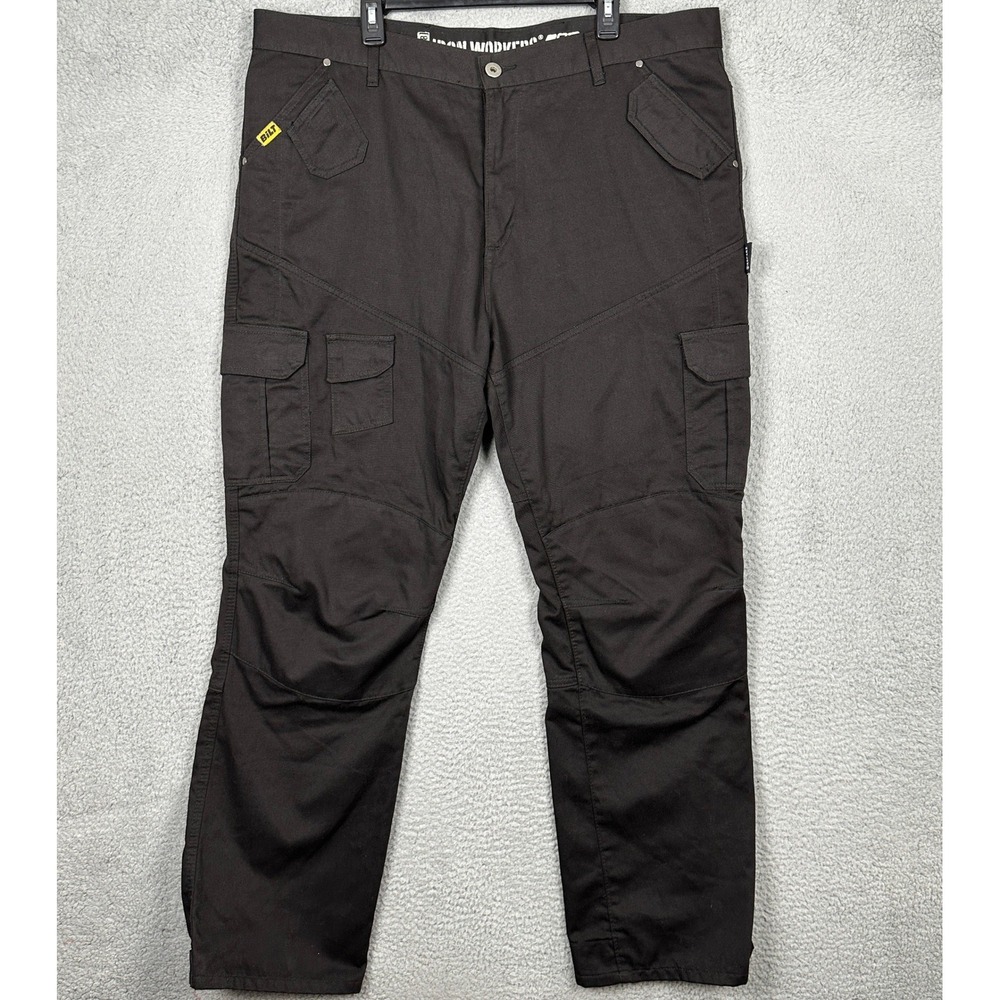 Ironworkers Pants Mens 42 Motorcycle Cargo Black Kevlar Lined Casual Flat Front